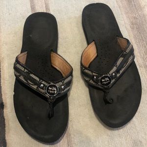 Coach black flip flops